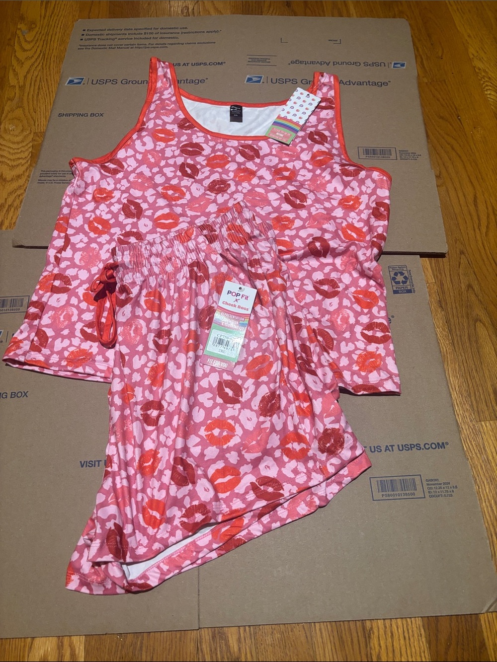 NWT POP Fit Pink and Red Pajamas